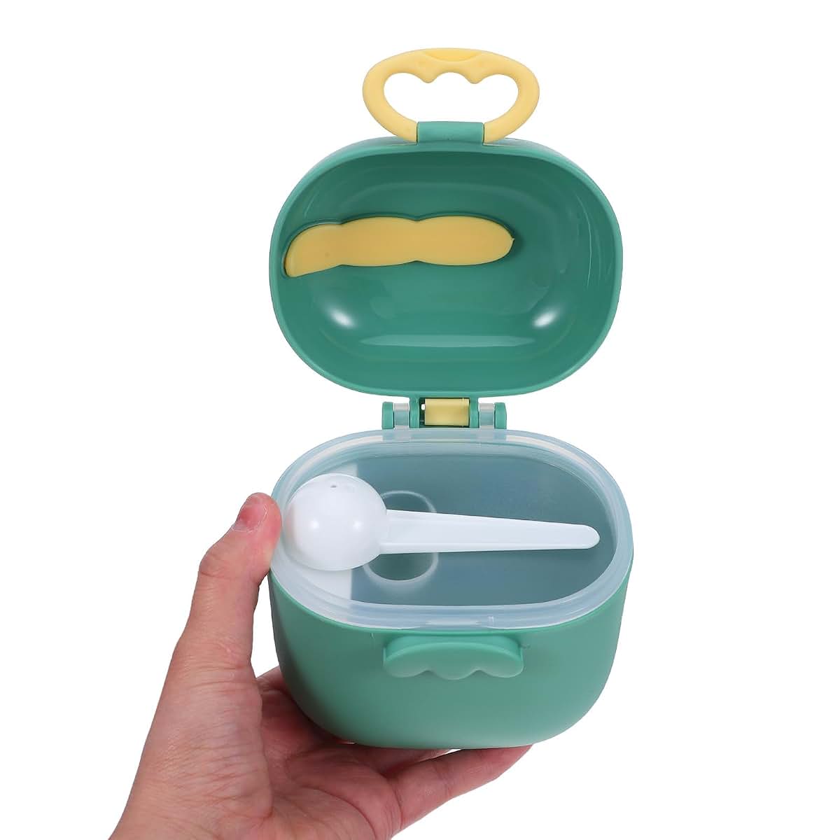 BabyOneStop Green PP Milk Powder Box with Spoon for Travel Formula Storage