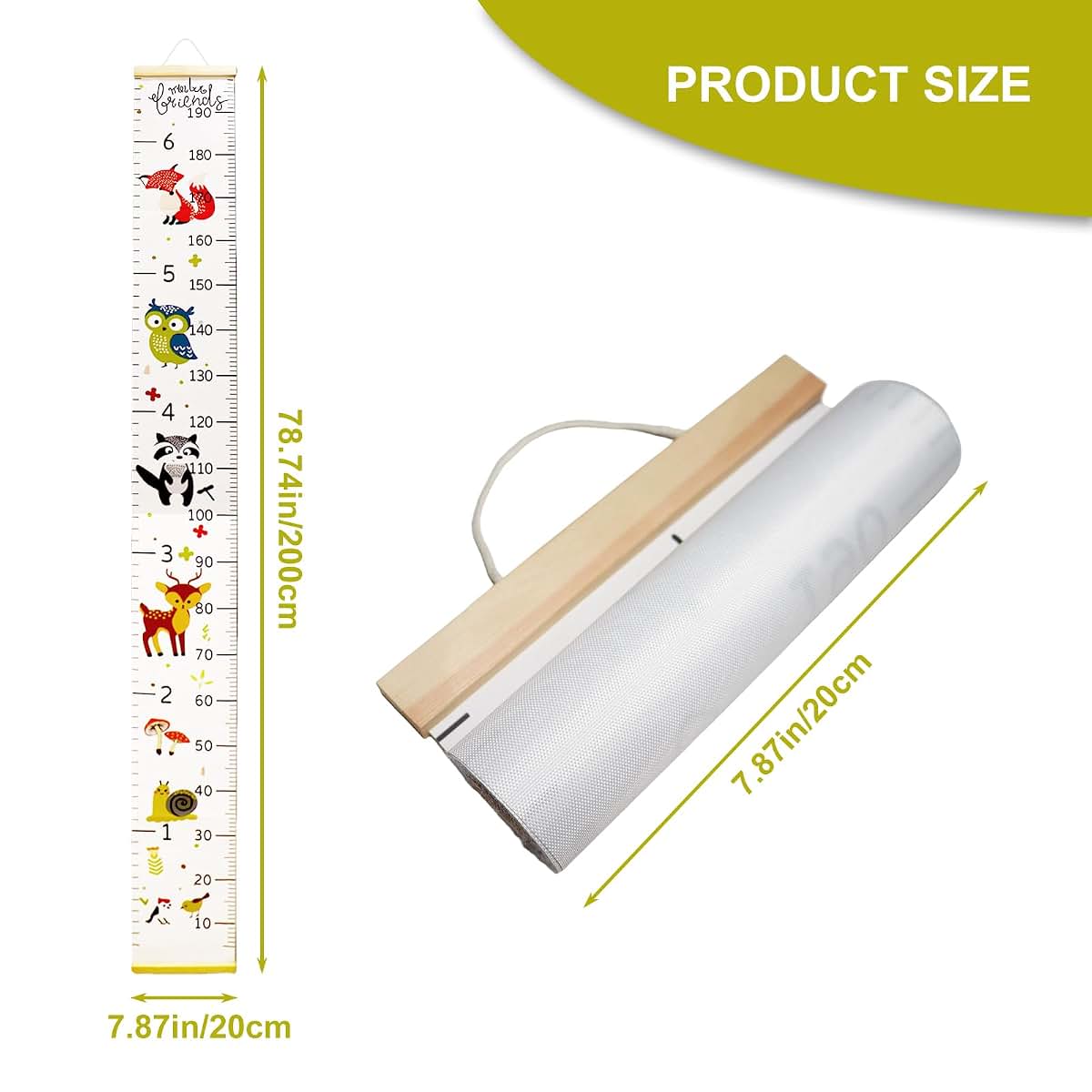 Vyooxcy Height Chart for Kids, Wall Hanging Growth Measurement Ruler