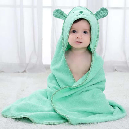 BayLeo Baby Hooded Toddler Towel with Bear Ear- Soft and Thick 100% Cotton Bath Set for Kids Girls Boys Infant and