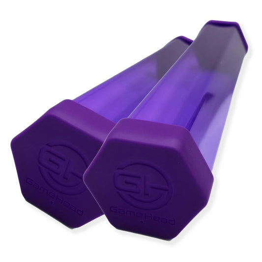 GamerMats Playmat Hex Tube 2 Pack, Won't Roll, 15 Inch, Epic Purple