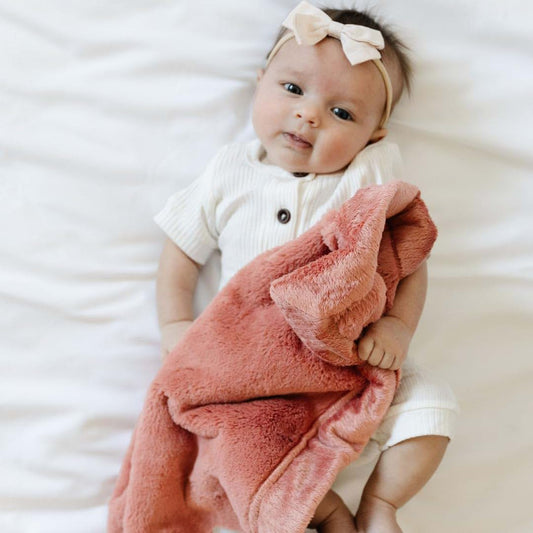 Saranoni Luxury Security Blanket Plush Baby Blanket Eucalyptus Mini