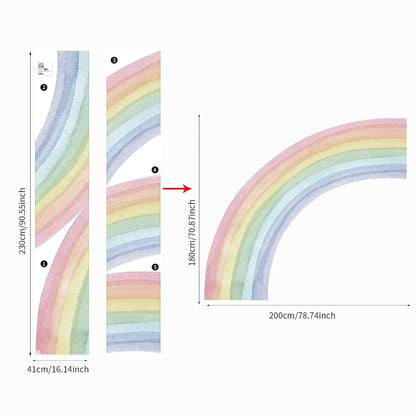 Funlife Rainbow Wall Mural Sticker for Nursery or Kids Room Decor