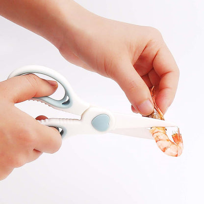 Wellstar Ceramic Scissors for Baby Food Cutting Shears with Travel Case