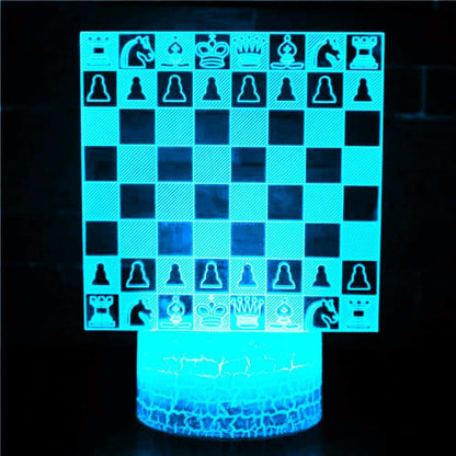 Jinnwell 3D Chess Night Light Lamp, 16 Color Changing Touch Control with USB Cable