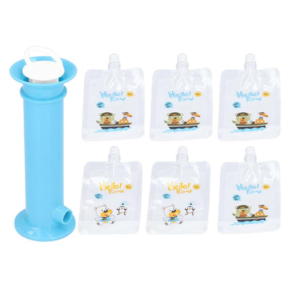 Jiawu Squeeze Station Pouch Filler for Baby Food with 6 Reusable Storage Pouches