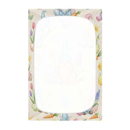 Goodold Watercolor Easter Gnome Crib Sheet, 39x27 Inch Pack N Play