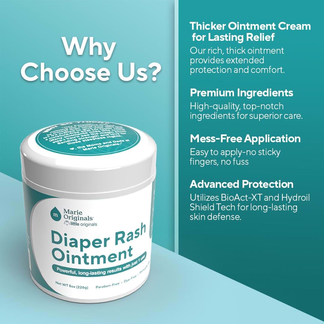 Marie Originals Premium Diaper Rash Ointment with Zinc Oxide, 8 oz