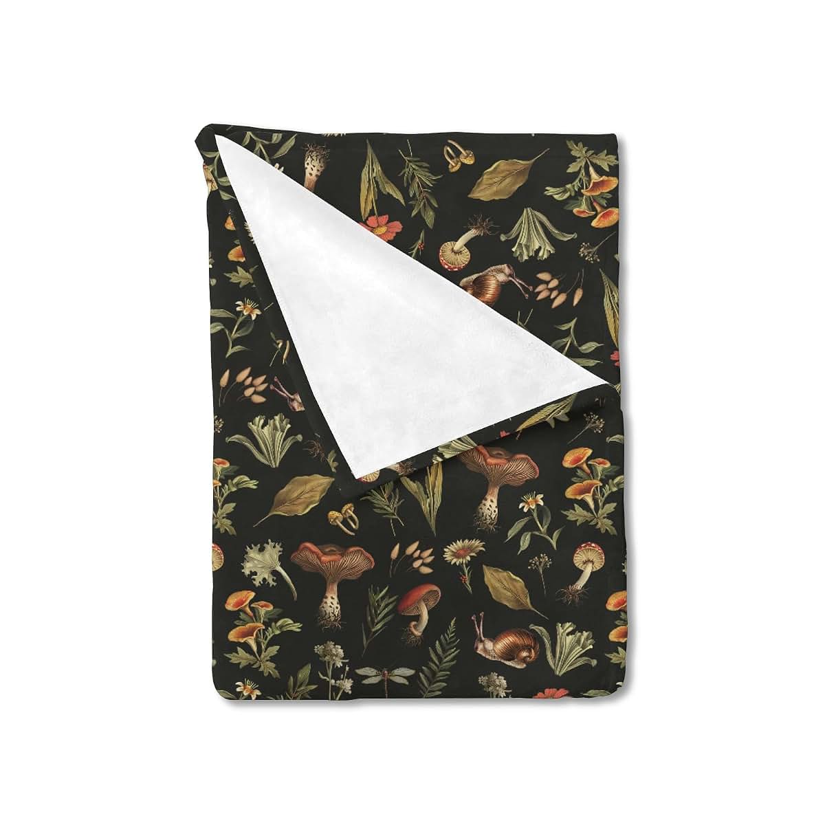 Hwmmbh Vintage Mushroom Forest Flannel Baby Blanket, 60x80
