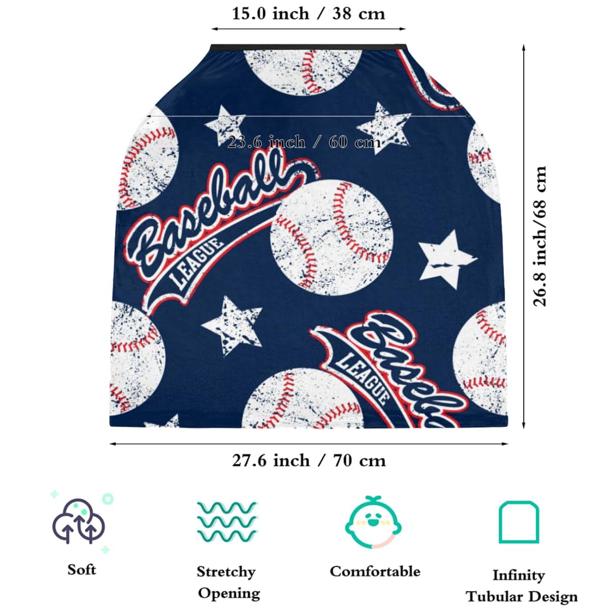Sports Baseball Baby Car Seat Cover for Boys and Girls