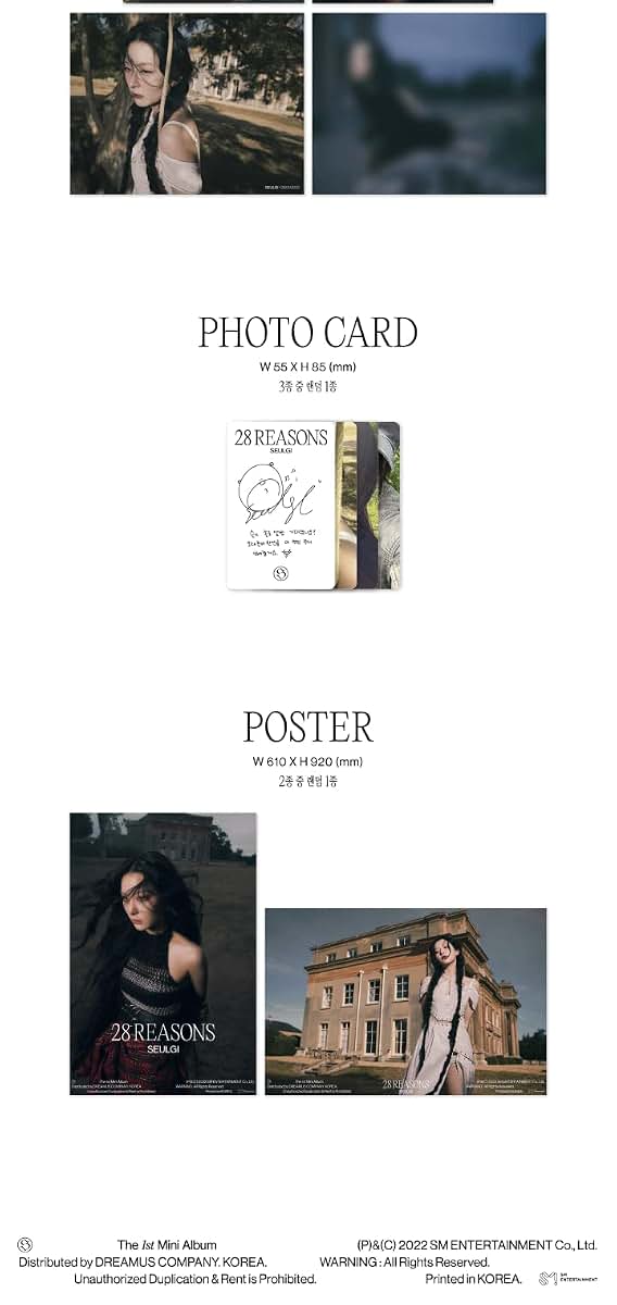 DREAMUS RED VELVET Seulgi 28 Reasons 1st Mini Album PhotoBook Version