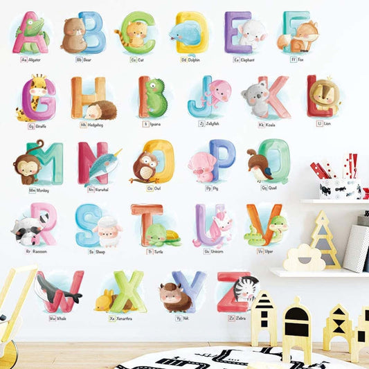 BabyOneStop Alphabet Wall Sticker With Animal Decals For Nursery