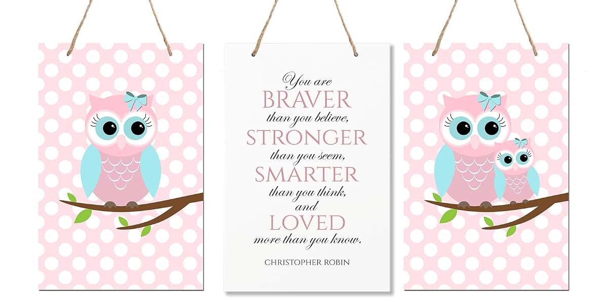 LifeSong Milestones Owl Wall Decor Set, 3 Piece Nursery Sign