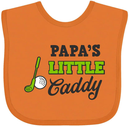 Papa's Little Caddy Baby Bib with Golf Club Design