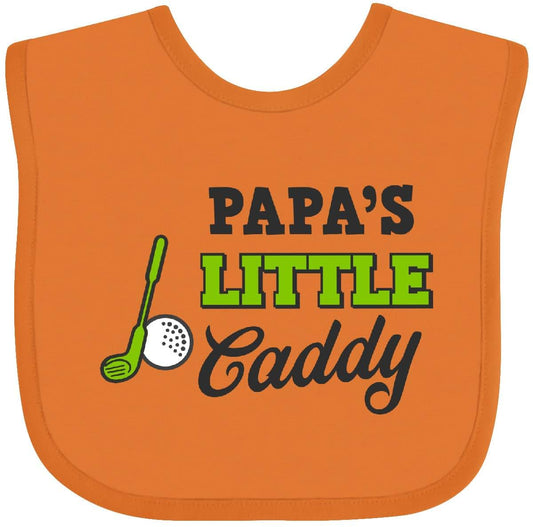 Papa's Little Caddy Baby Bib with Golf Club Design