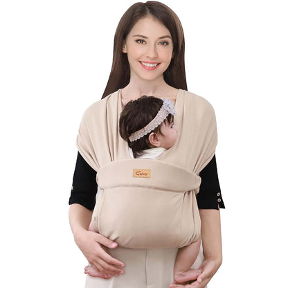 Cuby Baby Wrap Carrier Sling In Beige Cotton