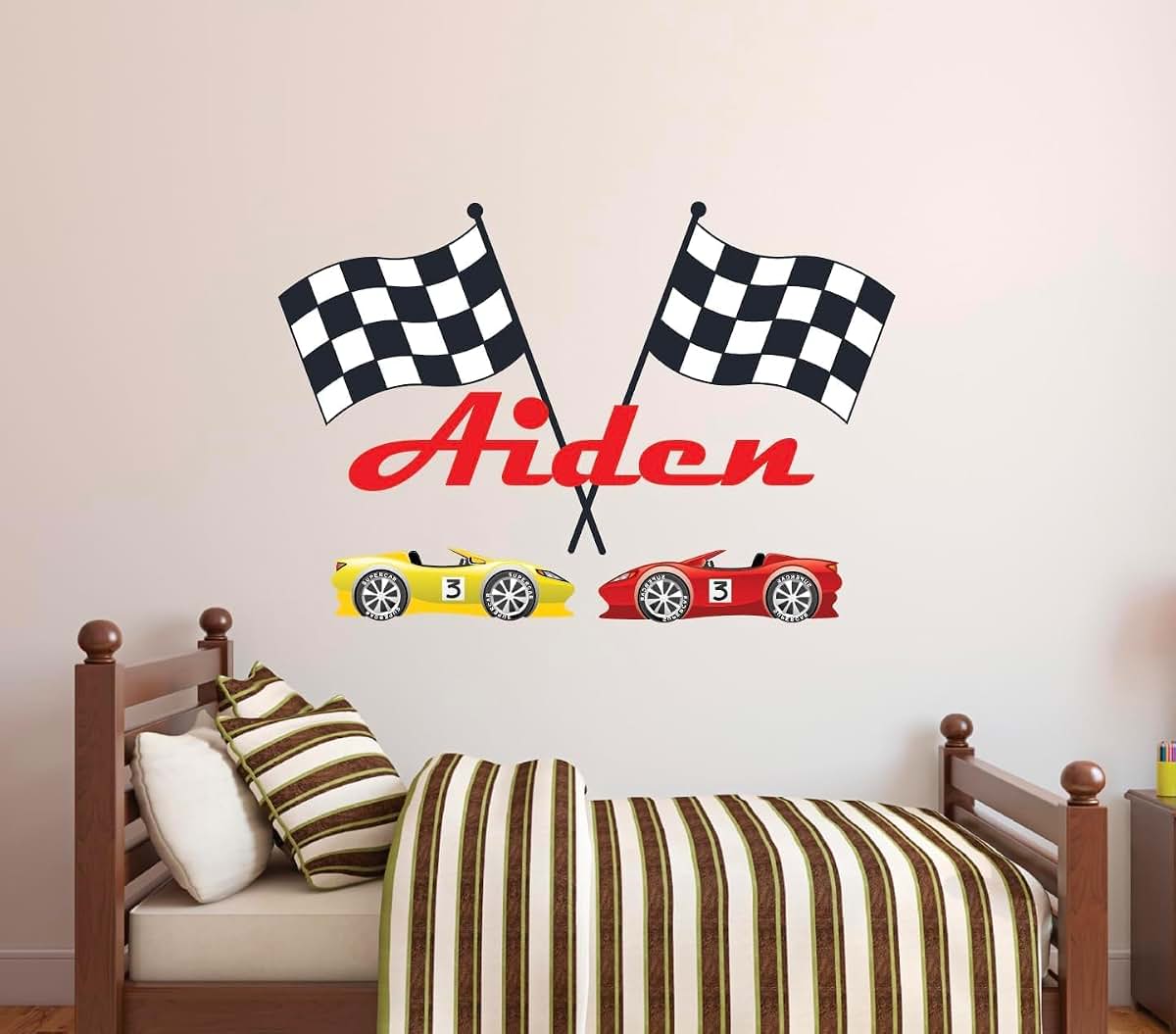 The Colors Crafter Personalized Racing Name Wall Decal For Kids Rooms