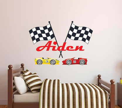 The Colors Crafter Personalized Racing Name Wall Decal For Kids Rooms