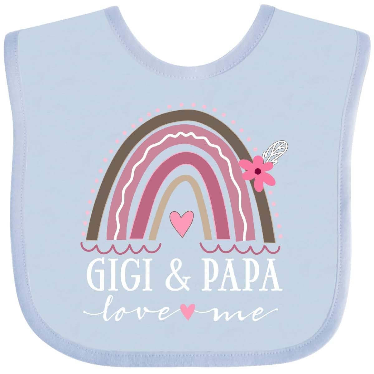 Gigi and Papa Love Me Rainbow Baby Bib
