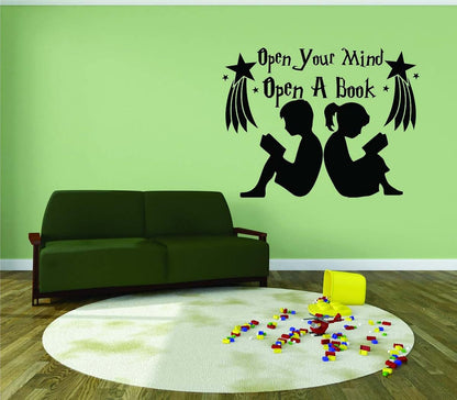 All Things Valuable Open Your Mind Book Reading Wall Sticker