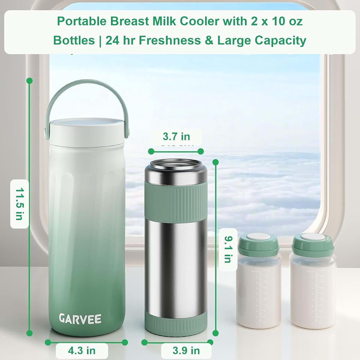 SierraSquad 20 oz Portable Breast Milk Cooler Bottle, 24H 360° Cooling (photo 4)