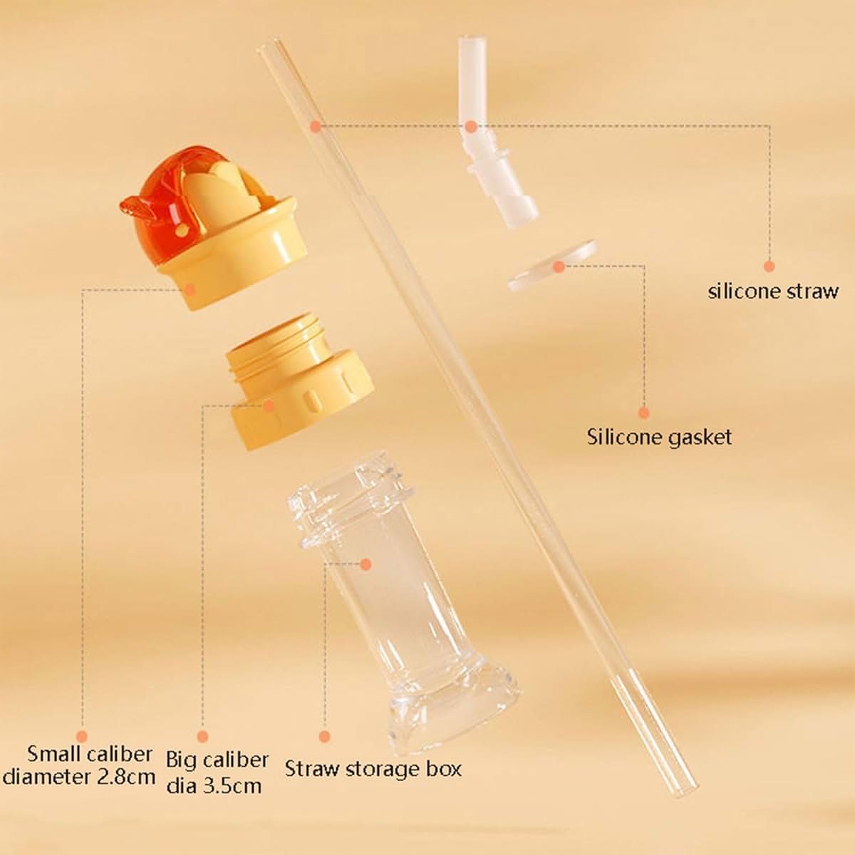 Coyenrat Food Grade Sippy Straw Lid Portable Bottle With Silicone Straw (photo 3)