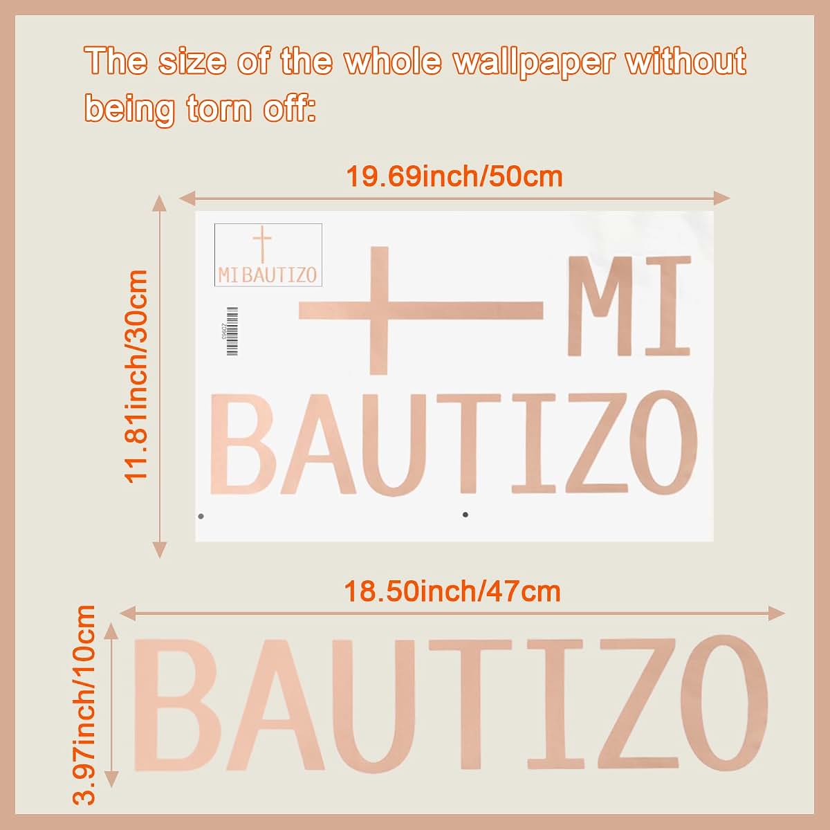 Mi Bautizo Wall Decal Cross Baptism Sticker for Communion Decor