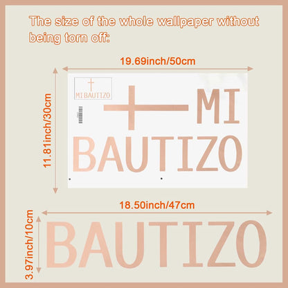 Mi Bautizo Wall Decal Cross Baptism Sticker for Communion Decor