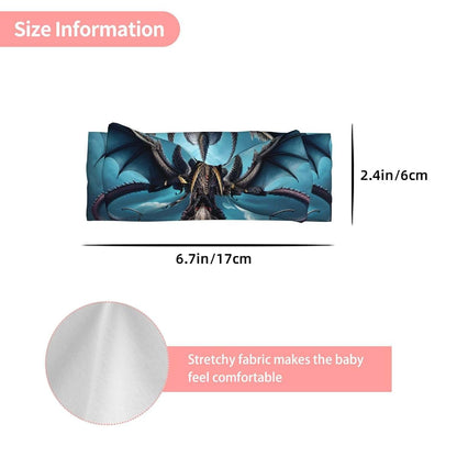 BabyOneStop Flying Dragon Printed Baby Bow Headband For Infants