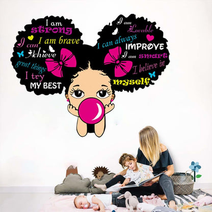 CASADECOR Black Girl Inspirational Wall Decals with Positive Sayings (photo 4)