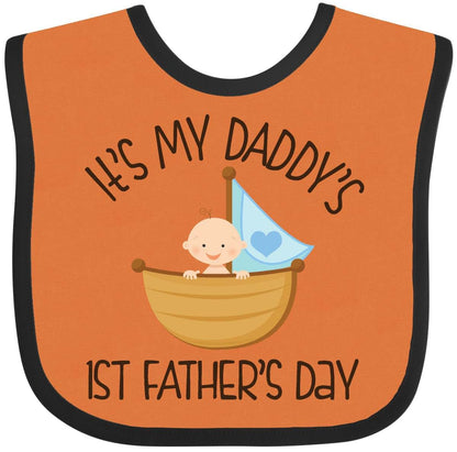 Inktastic Baby Boy First Father's Day Bib