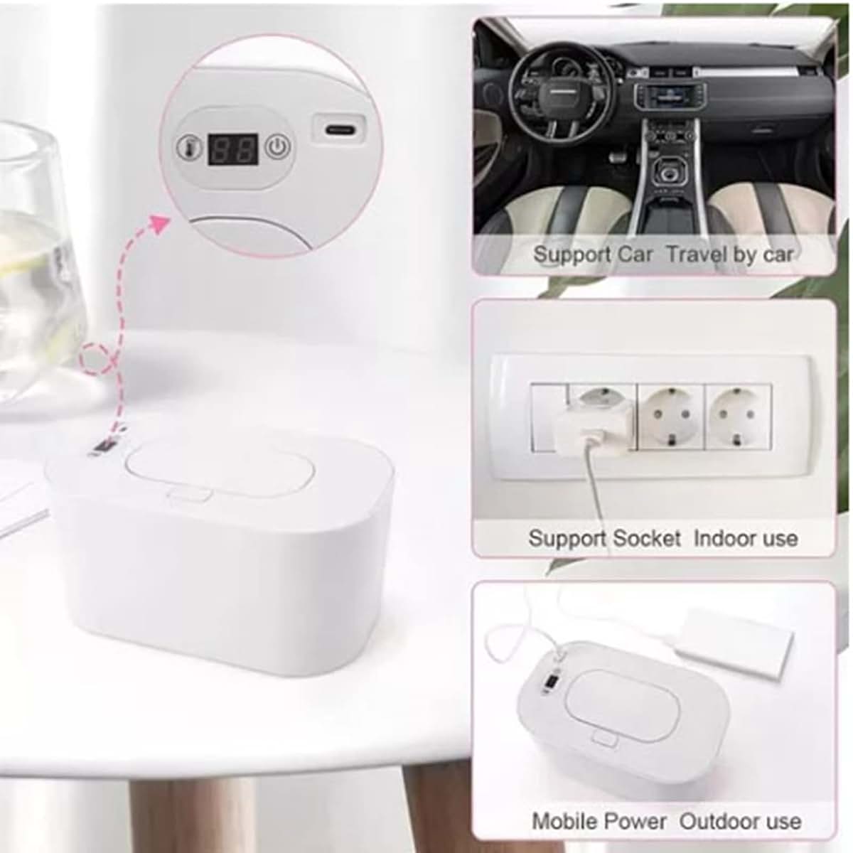 LEEZAD Large Storage Wipe Warmer with Digital Display, Wipes Dispenser with Temperature Sensor, Good Insulation Effect (photo 4)