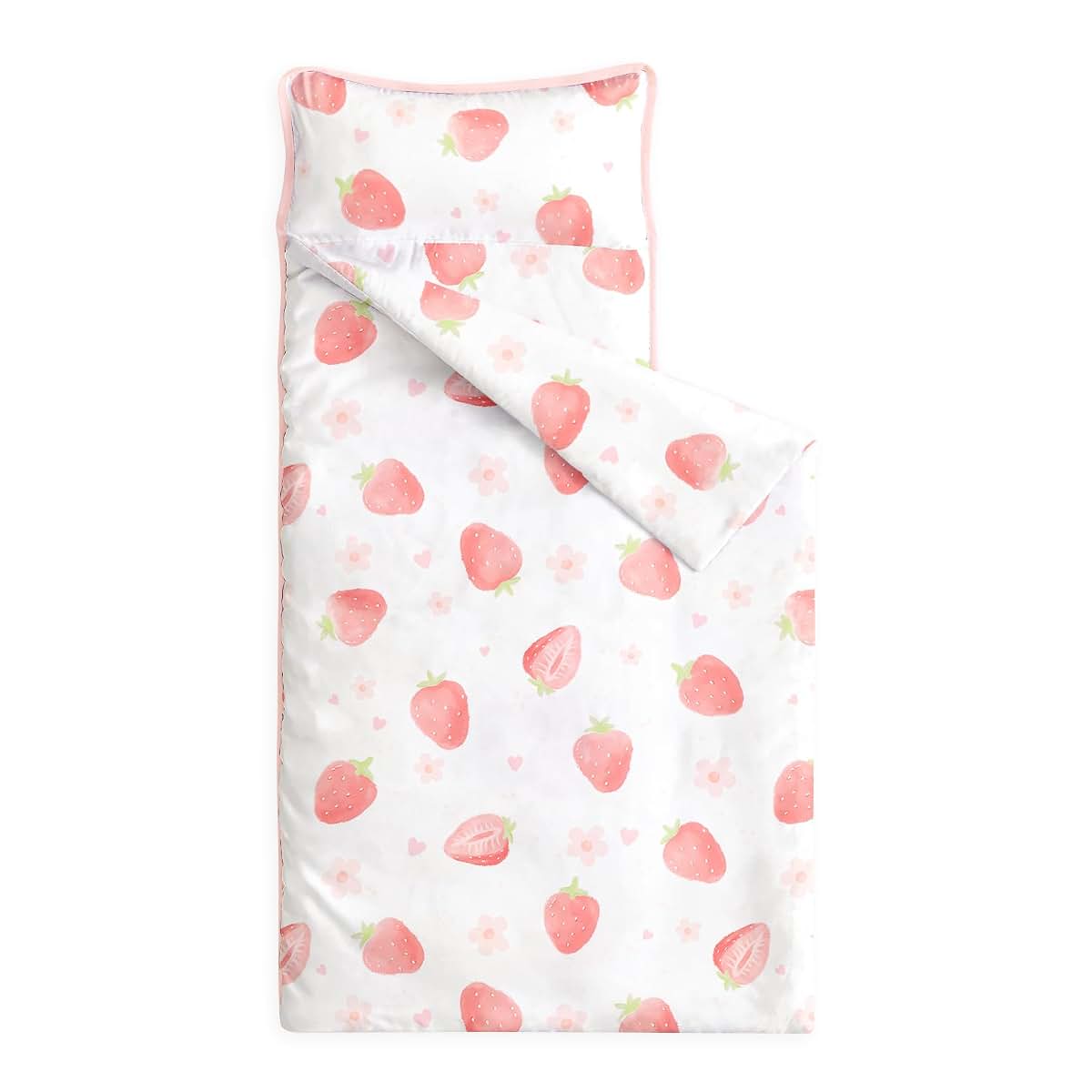 Wake In Cloud Toddler Nap Mat With Pillow And Blanket In Strawberry Design