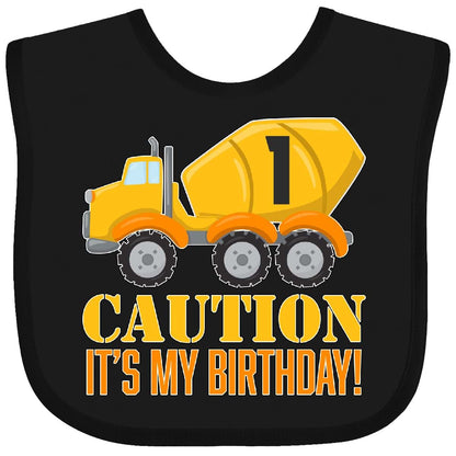 inktastic 1st Birthday Construction Truck Cement Mixer Baby Bib