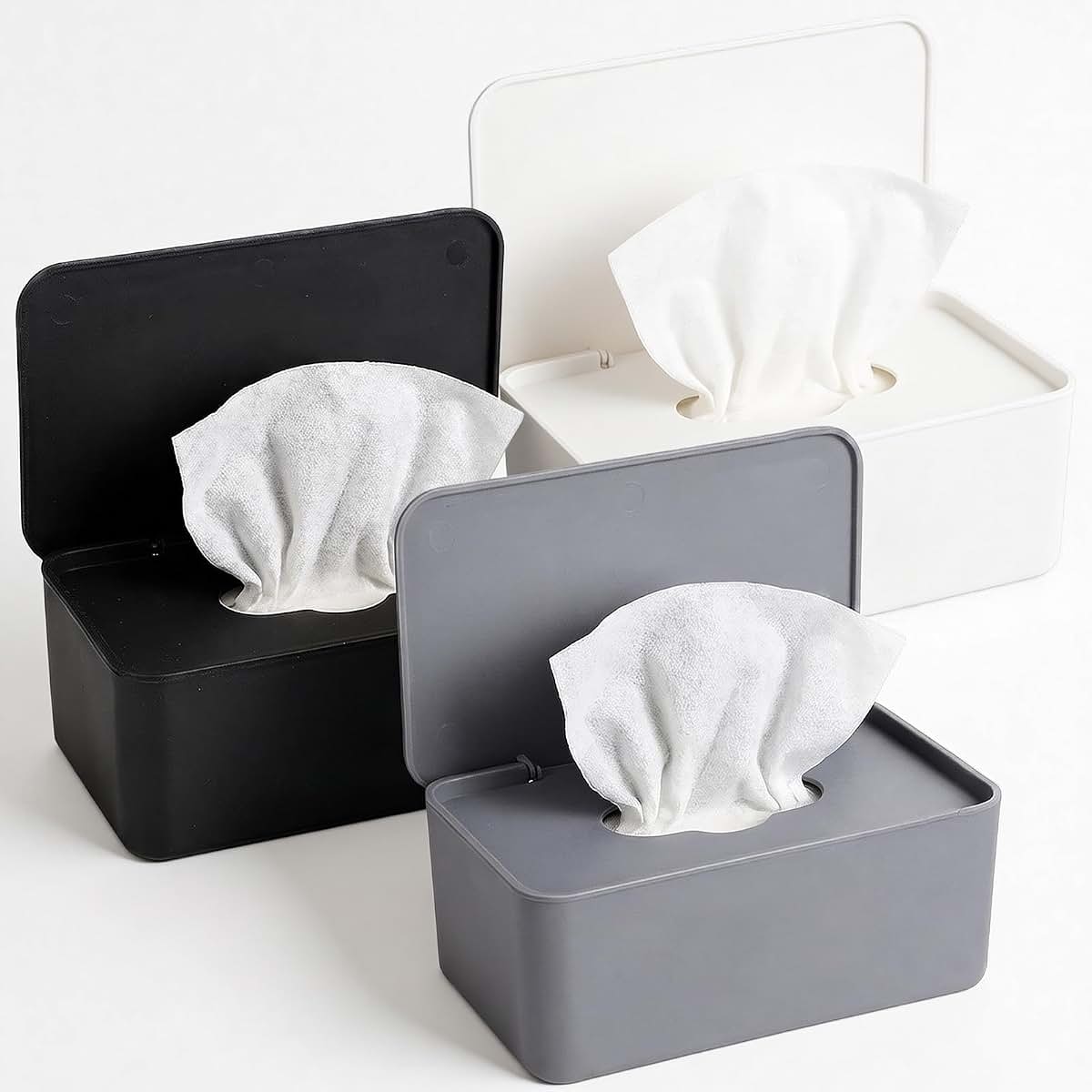 Wipes Dispenser Set | Three-Color Reusable Wipe Container