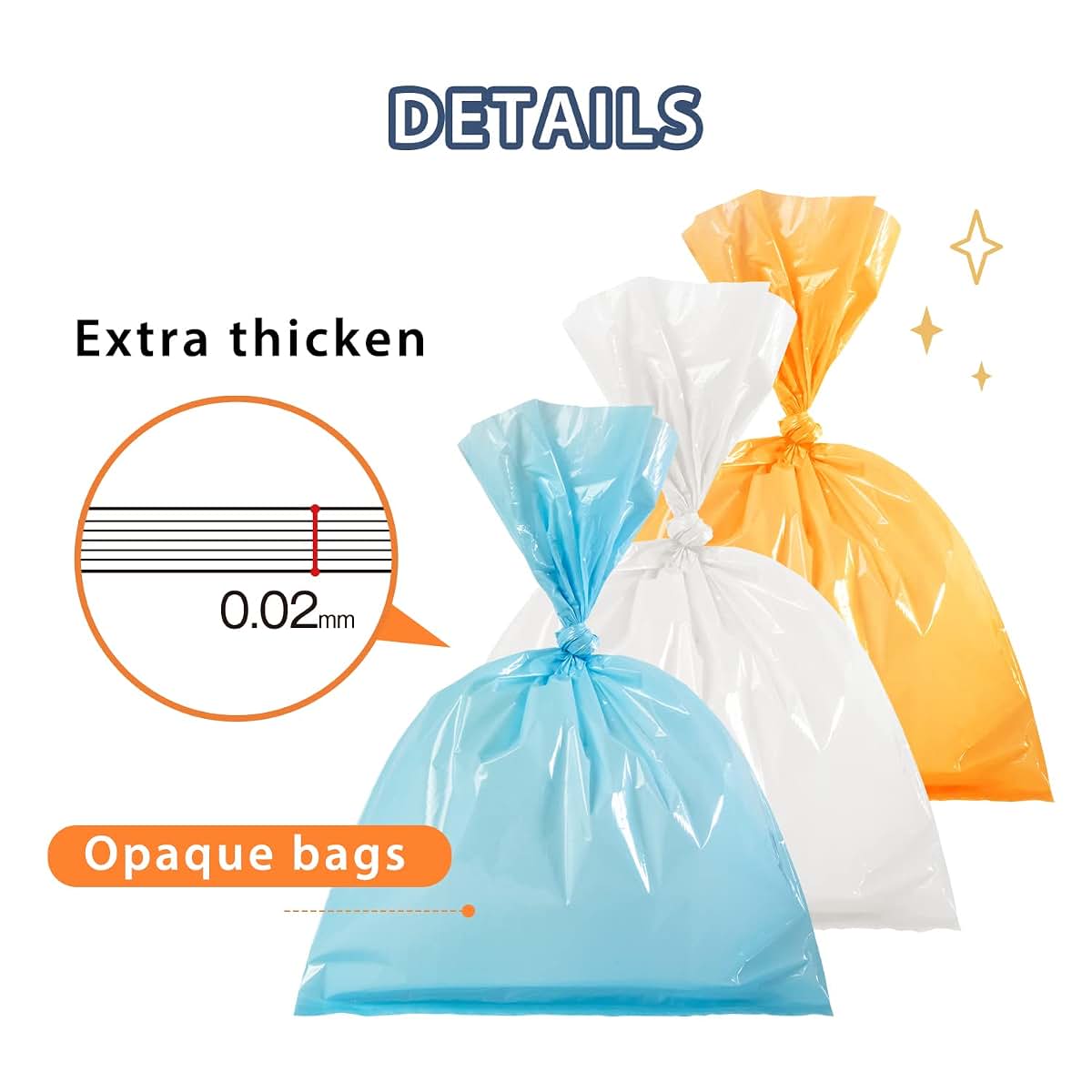 Deefre Odor Sealing Waste Disposal Bags, 200 Count, 9 x 15 Inches, Blue