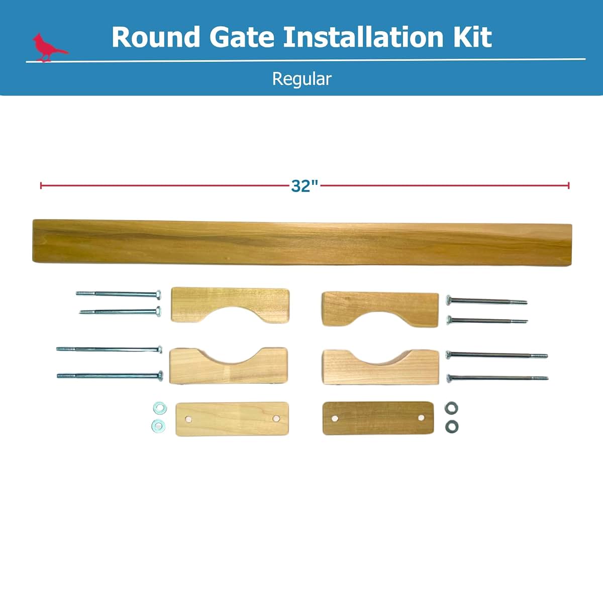 Cardinal Gates Round Banister Post Install Gate Kit