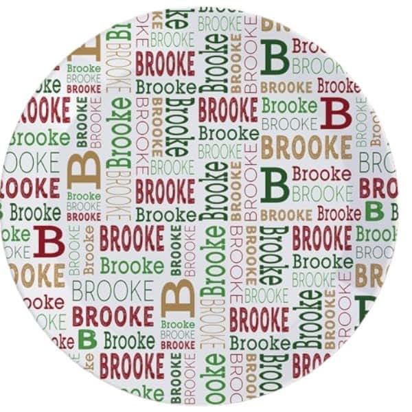 Personalization Universe Christmas Repeating Name Personalized Kids Plate