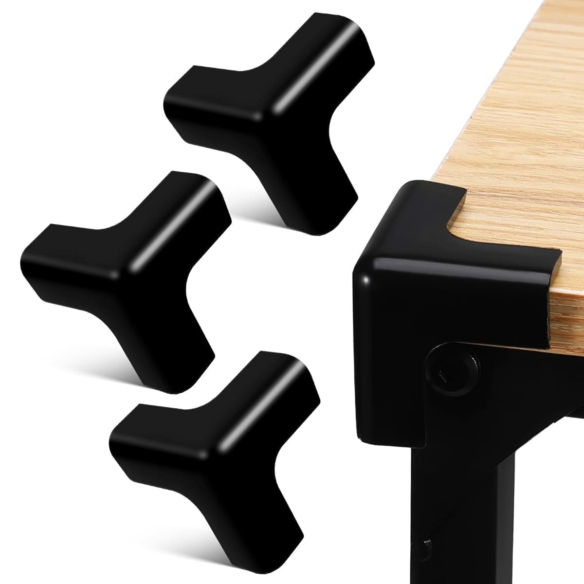 Veemoon Table Corner Protective Pads, 4 Pack Soft PVC Edge Guards, Universal Fit for Furniture
