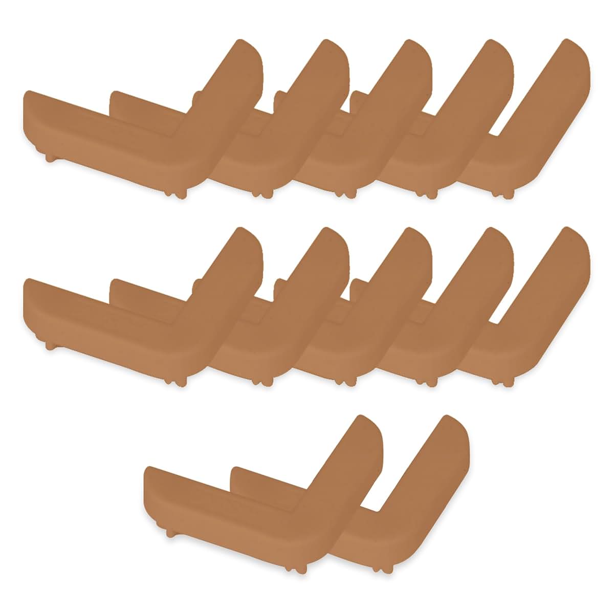 Rubber Bond End Caps for Wall Corner Guard Edge Protectors, 12-Pack, Brown