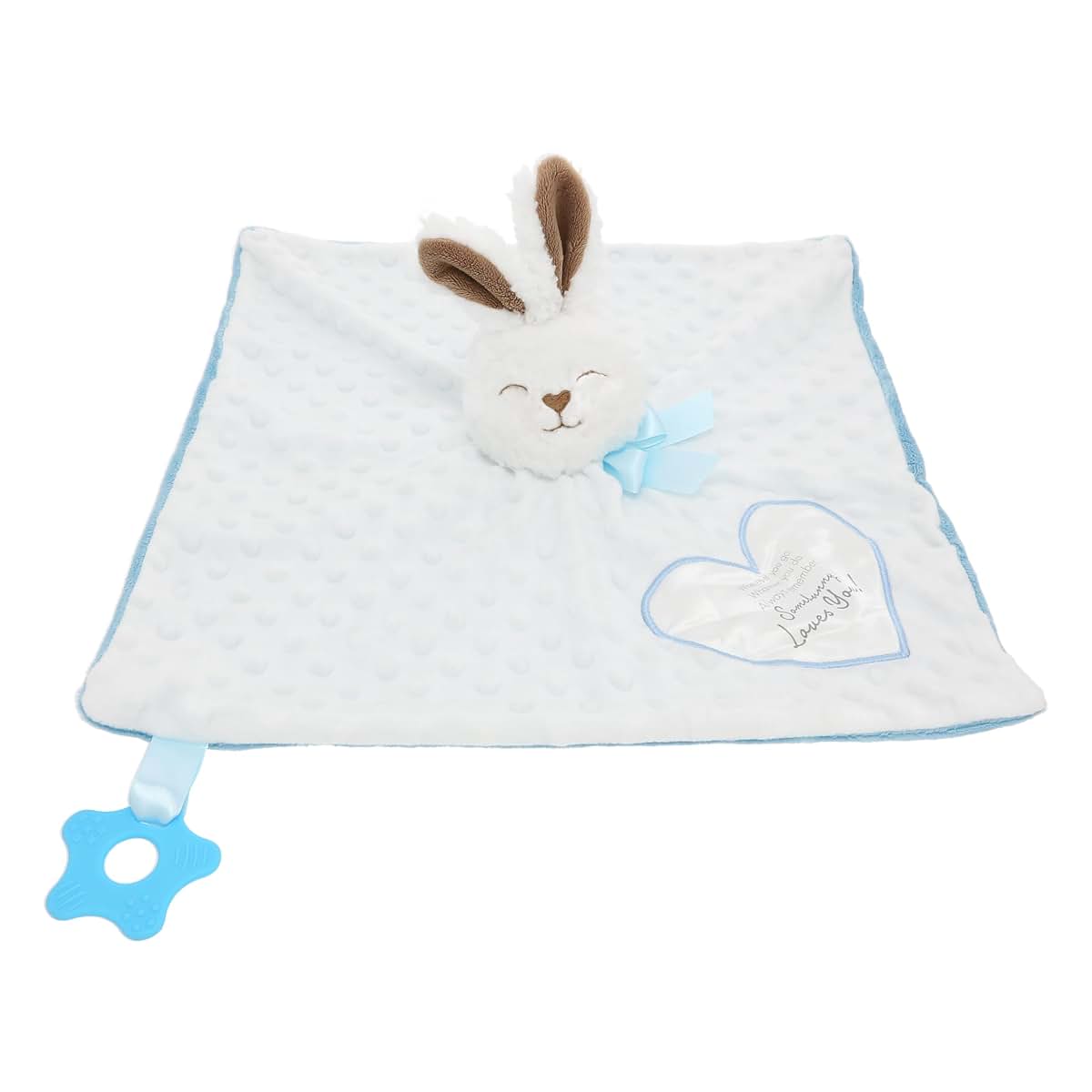 Pavilion Gift Company Somebunny Blue Lovey Lovey Blanket Bunny with Teether