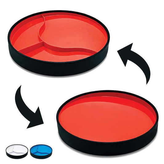 STAYWARE My Mega Plate, Innovative 2n1 Design is Non Slip with Suction, Plate Guard and Scoop Wall. Made in USA! Red (L)