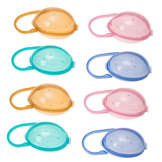 Kisangel 8Pcs Portable Pacifier Storage Case Lightweight Plastic Box With Handle