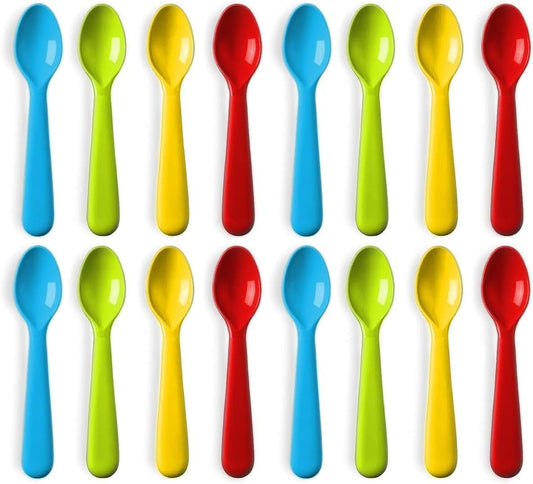 Plaskidy Plastic Toddler Spoons - 16-Piece Set