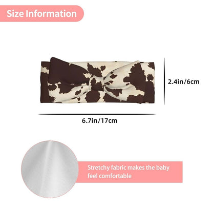 FoRes Cow Fur Print Baby Bow Headband, Soft Polyester Spandex Hair Accessory (photo 3)