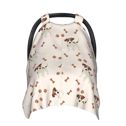 CAYKWVZ Jack Russell Terrier Pattern Baby Car Seat Canopy Cover Multi Use Shower Gift, Nursing Cover for Mom Nursing