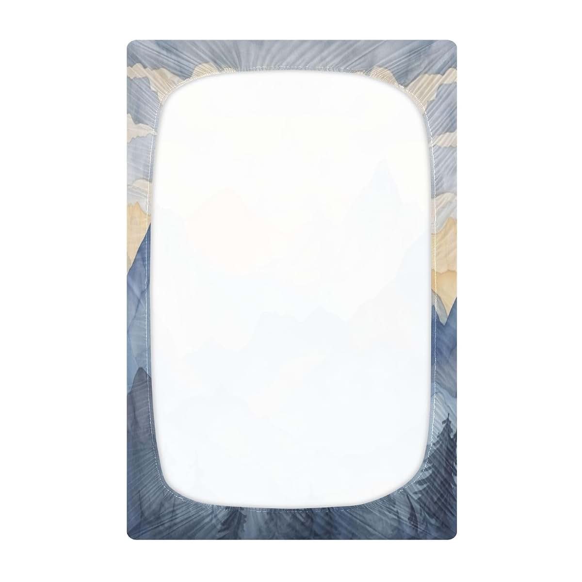 Kigai Blue Mountain Crib Sheet, Stretchy Fitted 28 x 52 x 9 Inches