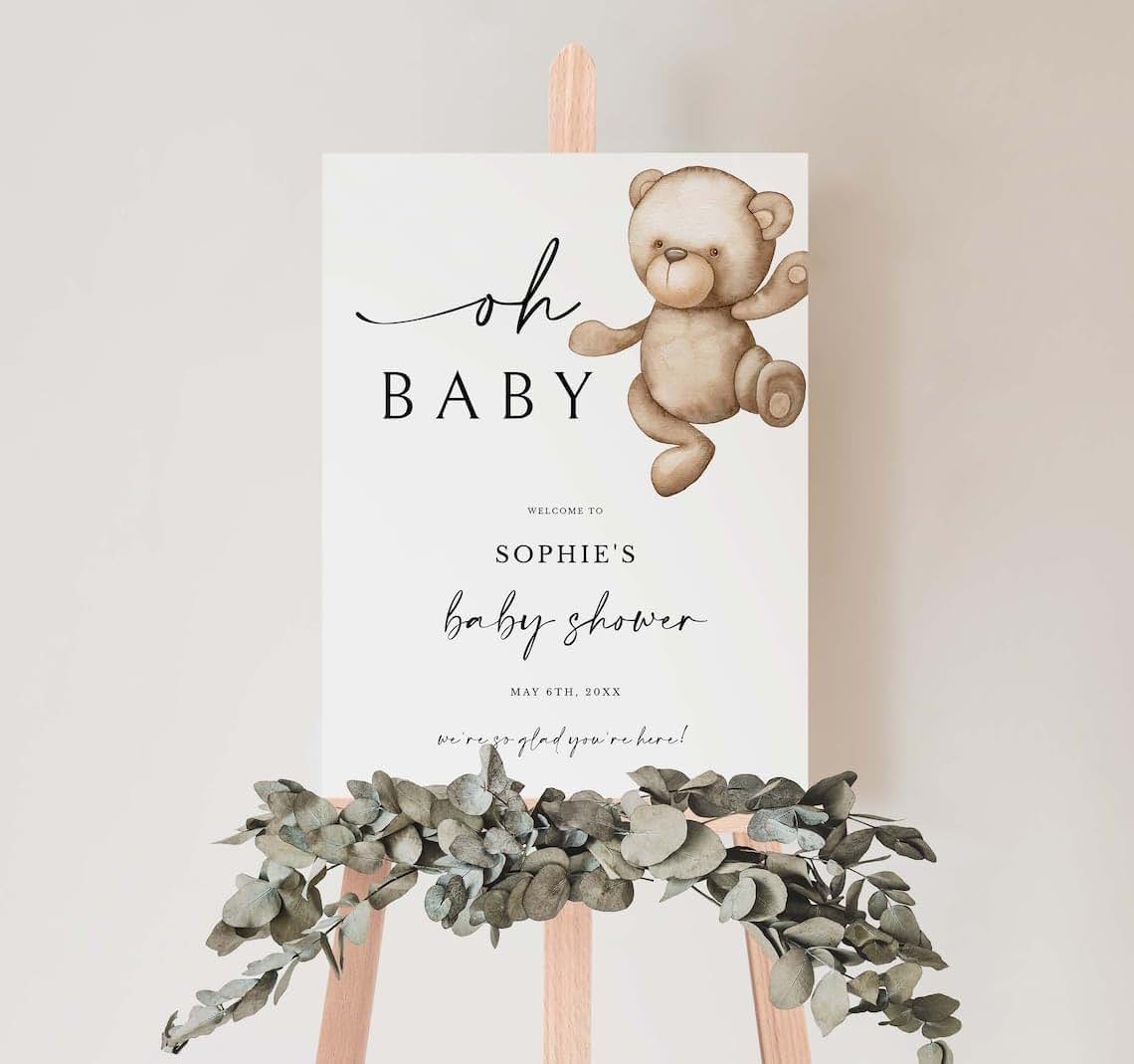 VIVIDLIFE Welcome To Baby Shower Sign Personalized, Gender Neutral Baby Shower Welcome Sign, Baby Shower Sign, Welcome