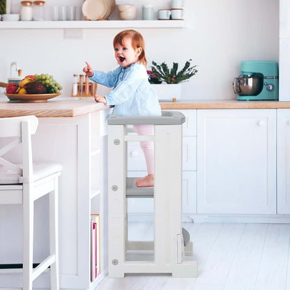 Coucheta Toddler Tower with 4 Adjustable Platform Heights and Whiteboard
