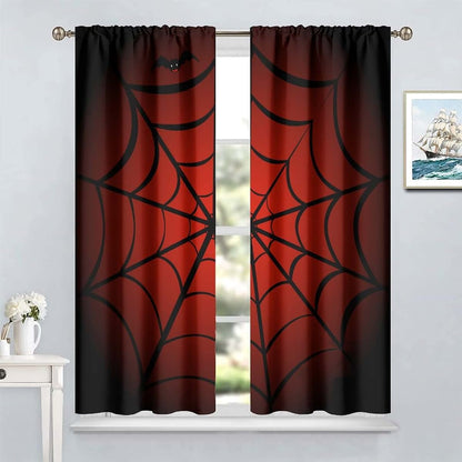 SHElifestyle Spider Web Blackout Window Curtains, 63x63 Inch 2-Panel Set