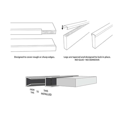 Outwater Plastics White 5/8'' Styrene Plastic U-Channel/C-Channel 46 Inch Lengths (Pack of 3) (photo 4)